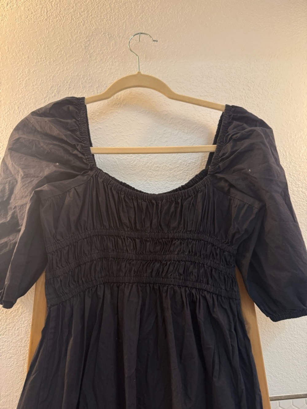 Faithfull the Brand Black Short Puff Sleeve Mini Dress - Picture 10 of 11